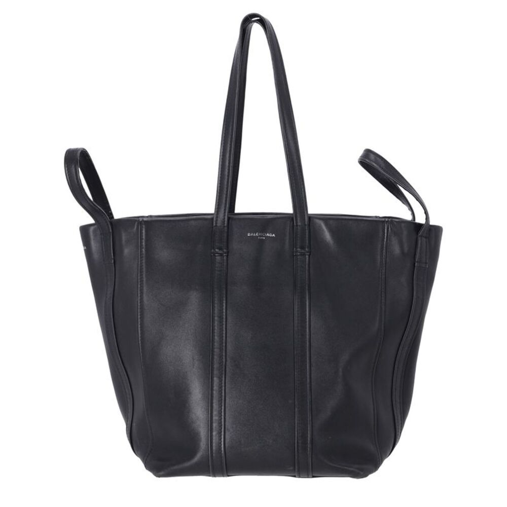 Balenciaga Small  Laundry Cabas Tote Bag in Black Leather